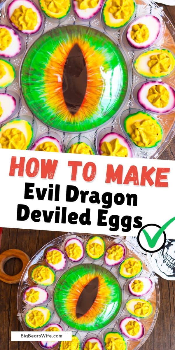 Let these Evil Dragon Deviled Eggs be the star of your Halloween party table this year! They're not only delicious but creepy looking too! Perfect for Halloween!