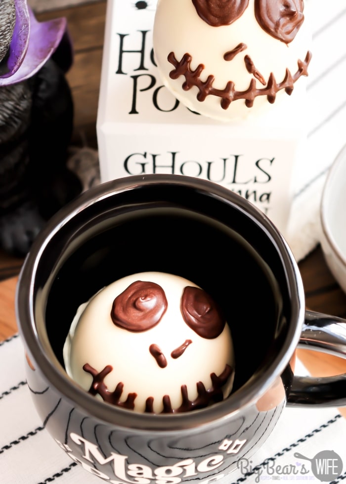 Jack Skellington Hot Chocolate Bombs in mug