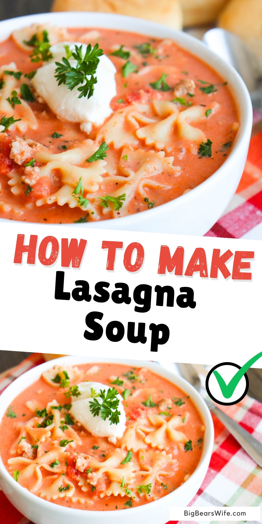 If you're a fan of comfort food, you simply cannot miss out on lasagna soup. This mouthwatering dish combines the best of both worlds, offering all the flavors of traditional lasagna in a warm and comforting soup. via @bigbearswife