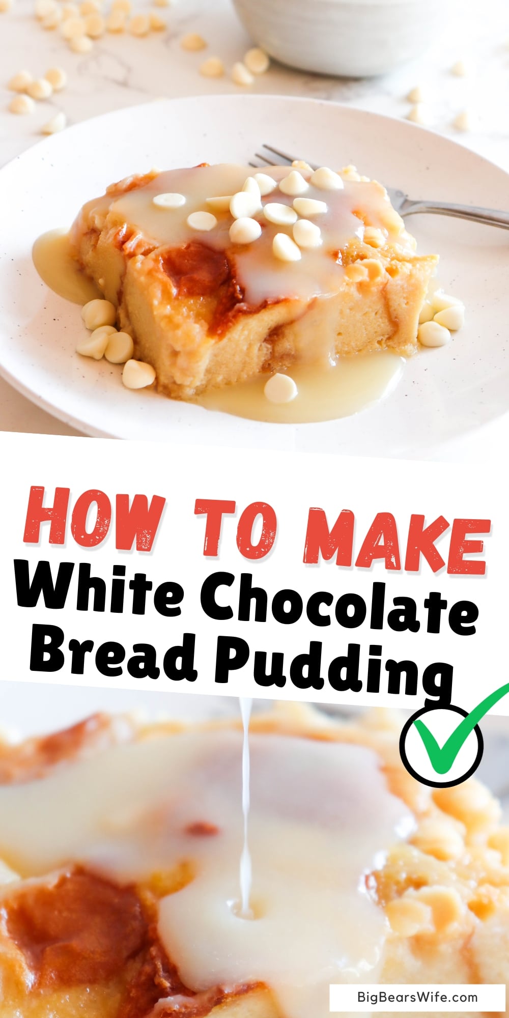 Indulge in the rich and velvety goodness of white chocolate bread pudding. Experience the ultimate comfort dessert with our heavenly white chocolate bread pudding. This soul-warming treat combines the nostalgic goodness of bread pudding with the velvety sweetness of white chocolate via @bigbearswife