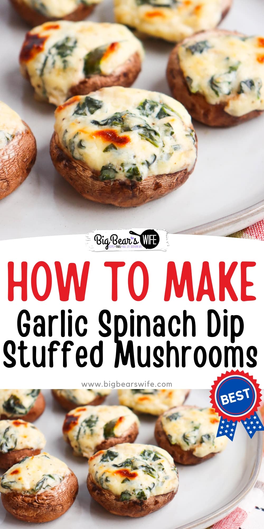 The creamy and flavorful garlic spinach dip perfectly complements the earthy mushrooms, creating a bite that is both decadent and satisfying. Whether you're hosting a party or looking for a gourmet snack, these Garlic Spinach Dip Stuffed Mushrooms will delight your senses and leave you craving more. via @bigbearswife