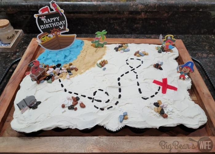 Treasure Map Cupcake Cake