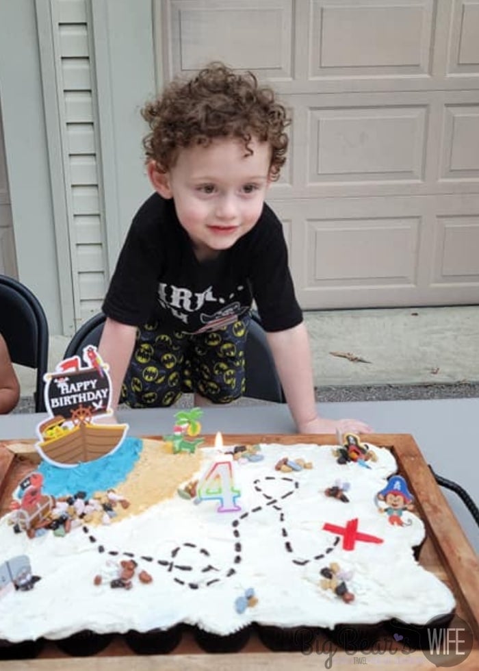 Jackson and his cupcake cake