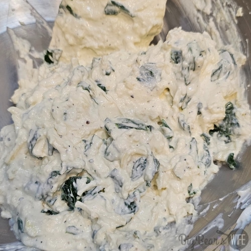 cream cheese mixture with spinach