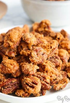 Craving a sweet and addictively crunchy snack? Look no further than these mouthwatering brown sugar pecans. You’ll love how easy these pecans are to make! They’re perfect as a snack or as a topping to salads or desserts!