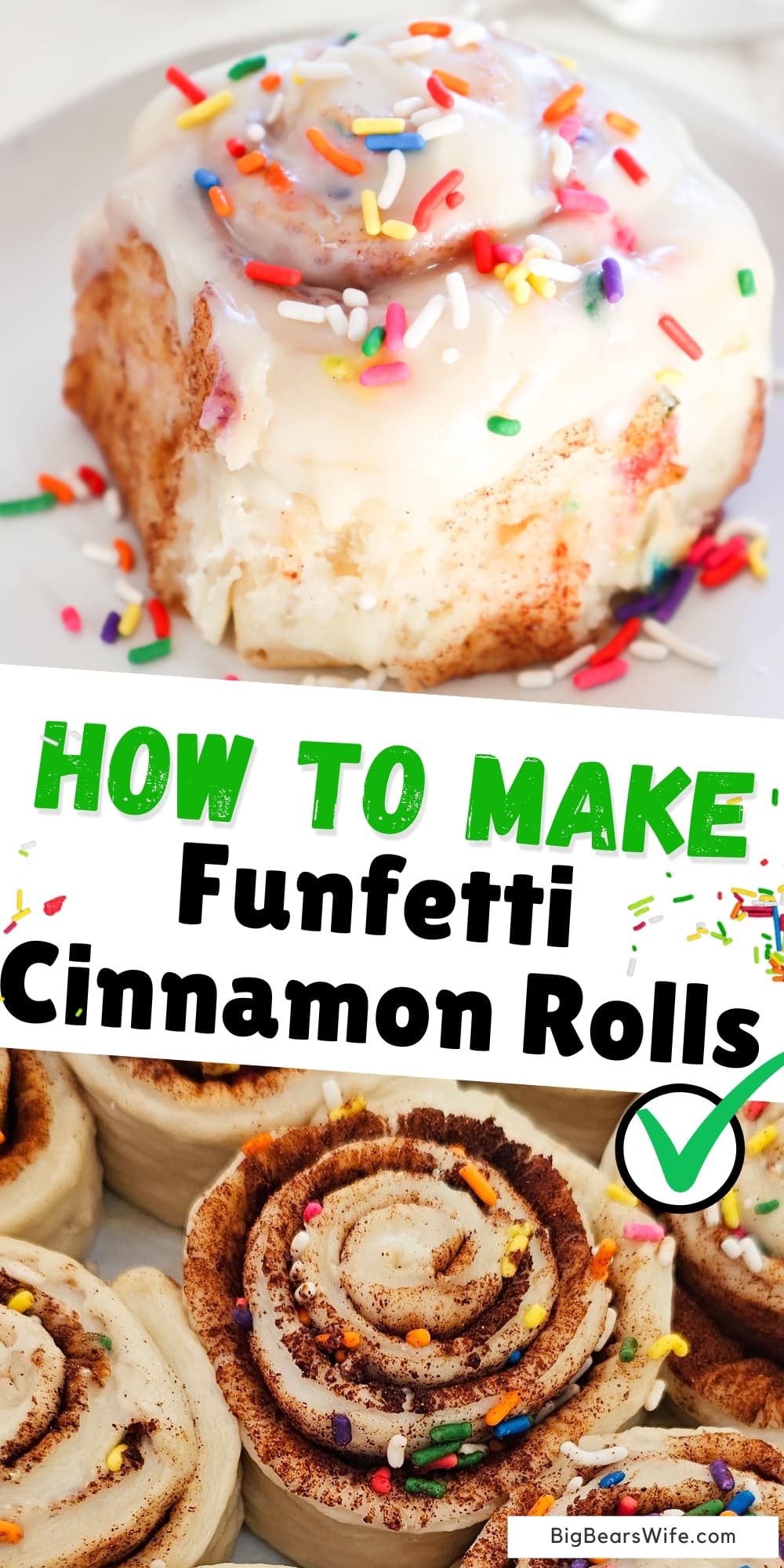 Indulge your sweet tooth and transport yourself back to carefree childhood days with these irresistible Funfetti Cinnamon Rolls. Bursting with colorful sprinkles and a cinnamon-sugar swirl, this unique twist on a classic treat is sure to bring joy and nostalgia to your breakfast table. via @bigbearswife