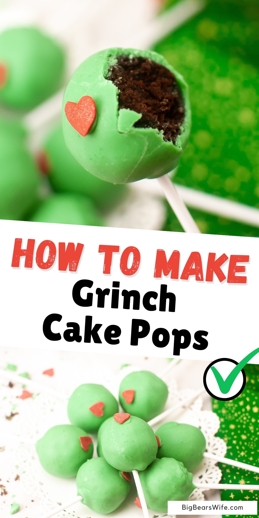 He's a mean one... Mr. Grinch! Well, he might be mean but these Grinch Cake Pops are sweet! If you love the mean green guy from Dr. Suess' "How The Grinch Stole Christmas", you'll love these super easy Grinch Inspired treats.  via @bigbearswife