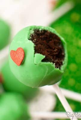 He's a mean one... Mr. Grinch! Well, he might be mean but these Grinch Cake Pops are sweet! If you love the mean green guy from Dr. Suess' "How The Grinch Stole Christmas", you'll love these super easy Grinch Inspired treats.