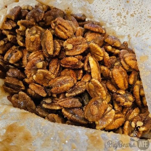 covered pecans in bag