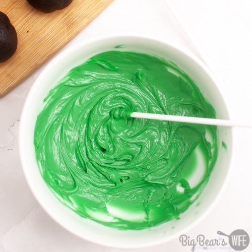 melted green chocolate