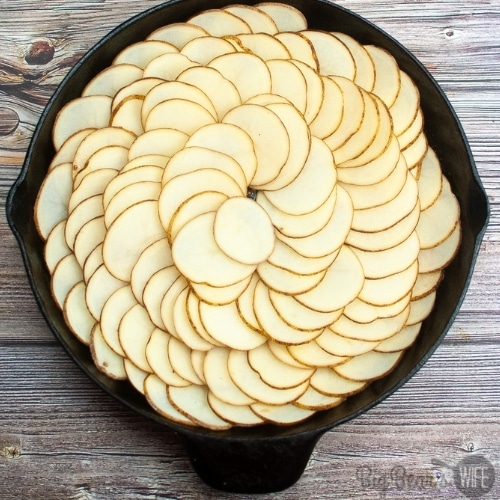 swirled Potatoes in skillet