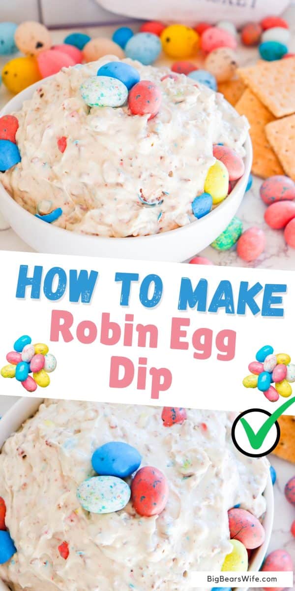 If you love Robin Egg Candies (aka colorful Easter Egg Whoppers), you'll love this sweet, Robin Egg Dip, candy dessert dip! Perfect for Easter and great for dipping cookies or apple slices!
