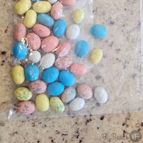 robin eggs in a bag