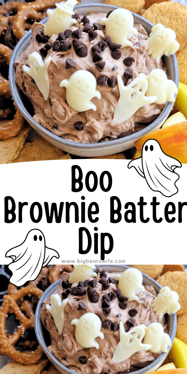 This Boo Brownie Batter Dip is a rich, creamy chocolate dessert dip that&rsquo;s safe to eat and perfect for Halloween parties. Made with heat-treated brownie mix, it tastes just like brownie batter without the risk. Top it with white chocolate ghosts for a spooky-sweet treat everyone will love!