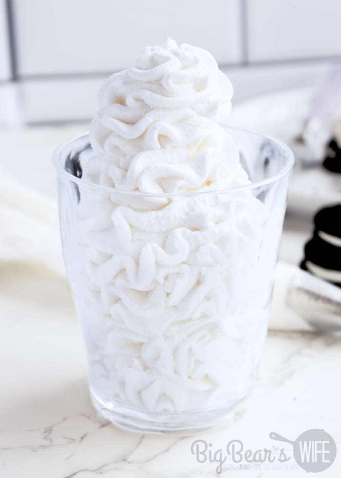 Homemade Whipped Cream in a glass