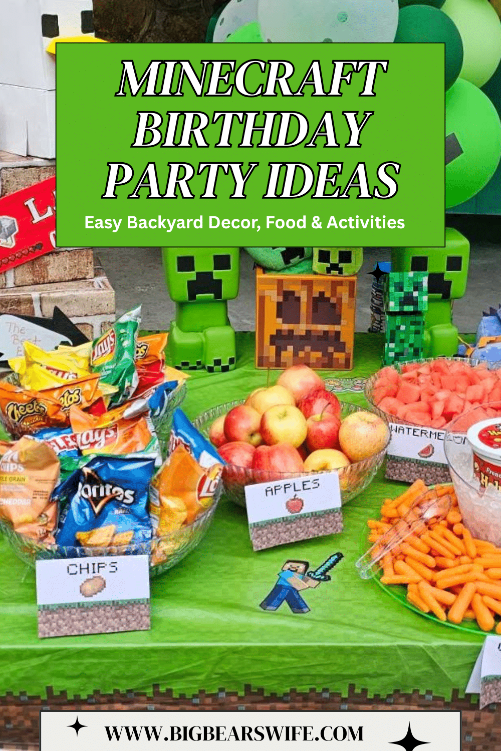 From Lava Chicken to a Crafting Table snack bar, this backyard Minecraft party was packed with easy ideas and big smiles. via @bigbearswife