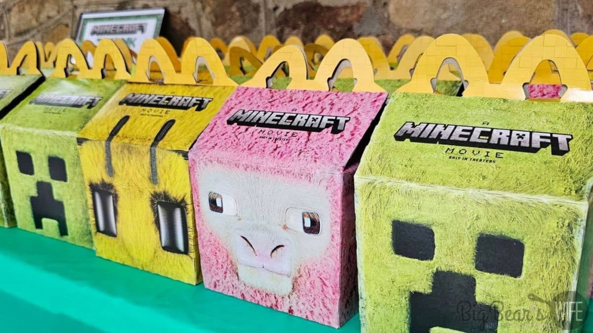 Minecraft Favor boxes lined up