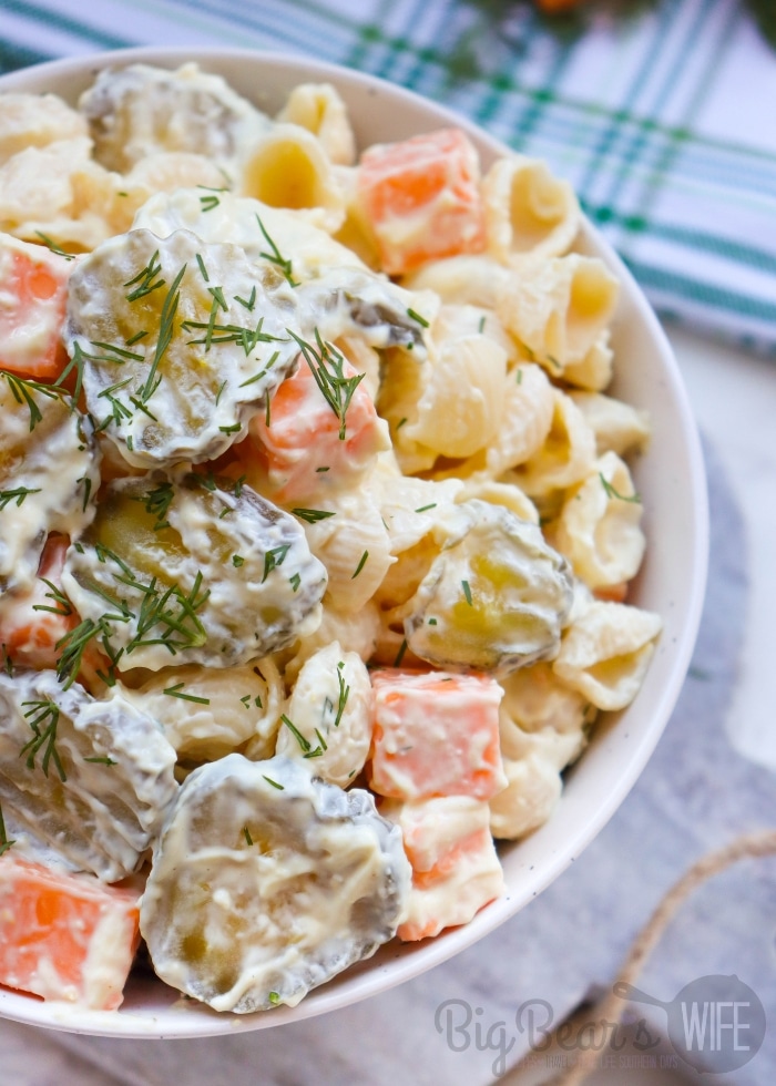 Creamy Dill Pickle Pasta Salad
