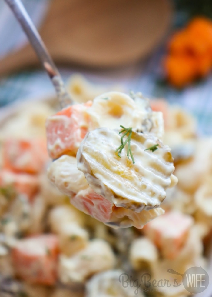 Creamy Dill Pickle Pasta Salad